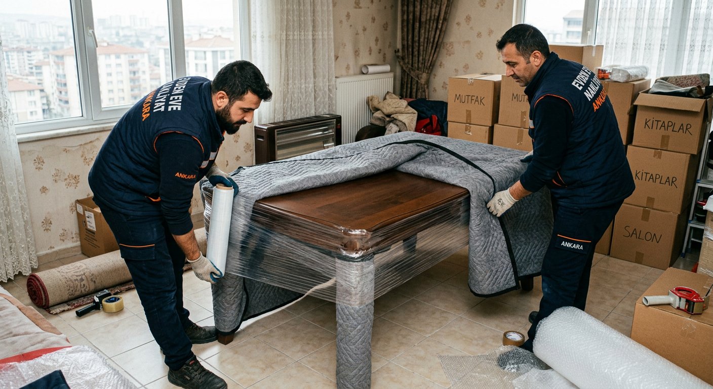 Agir mobilyayi kaydirma aparatiyla yerinden alma - Eşya Paketleme