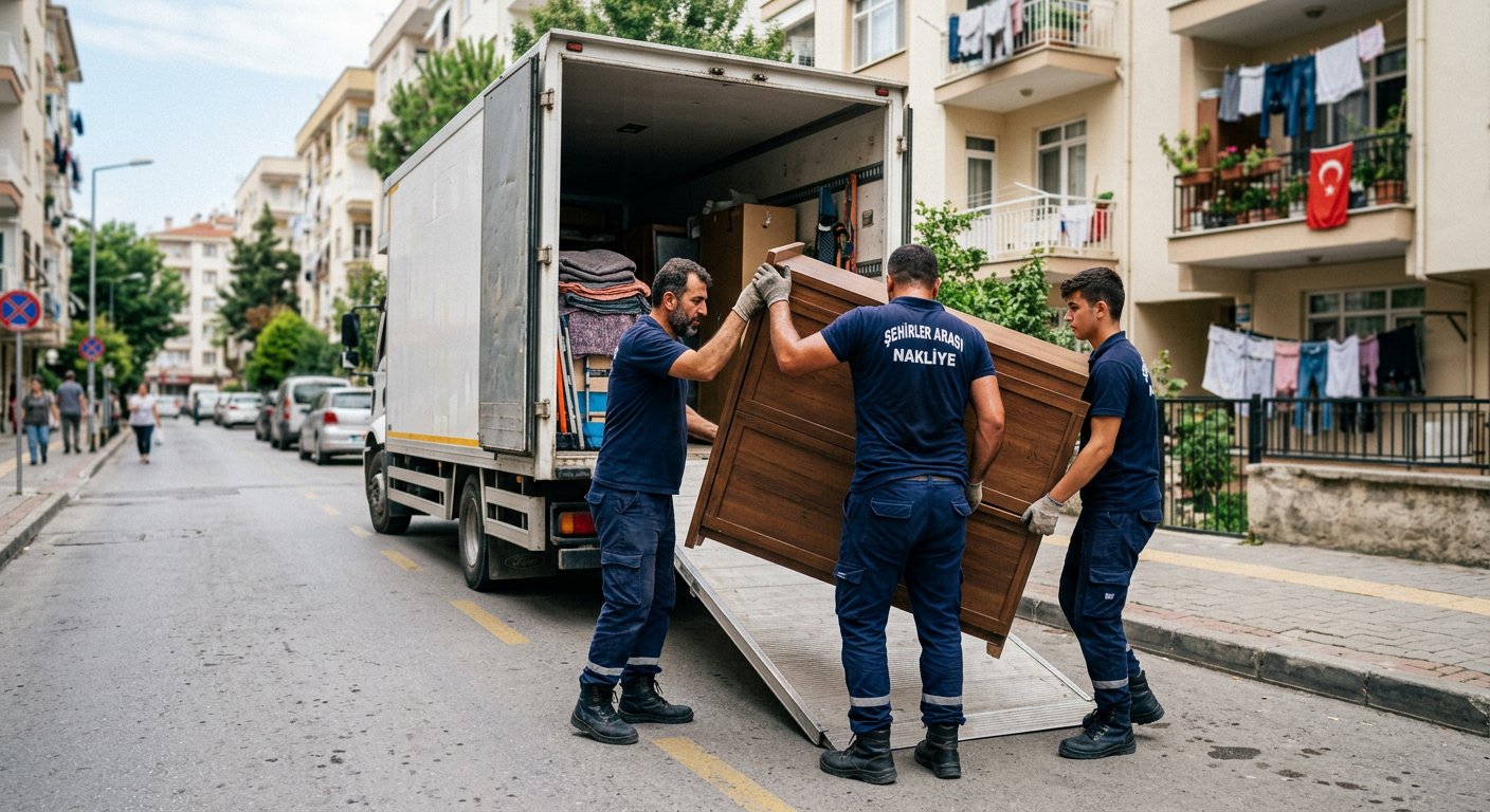 Ahsap konsolun kamyonete guvenli yuklenmesi - Mobilya Sökme ve Kurma
