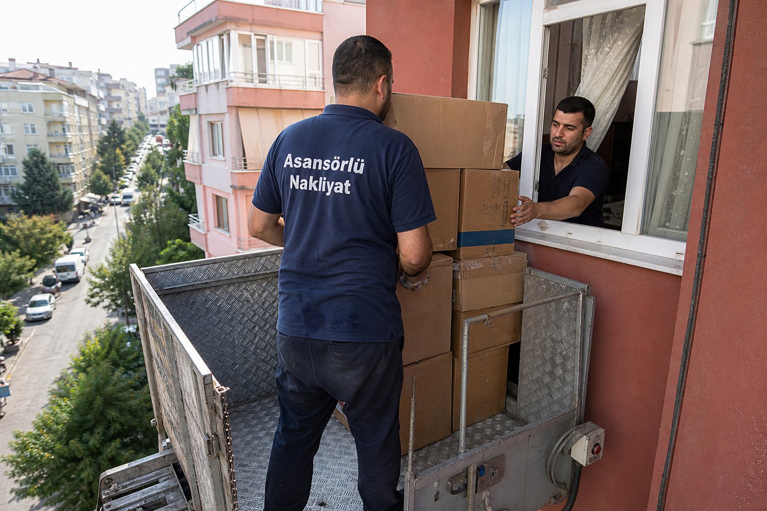 Kolilerin balkondan güvenli şekilde alınması