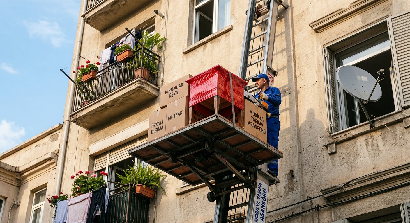Pencereden kaldirma platformuna koli aktarimi - Koli Taşıma