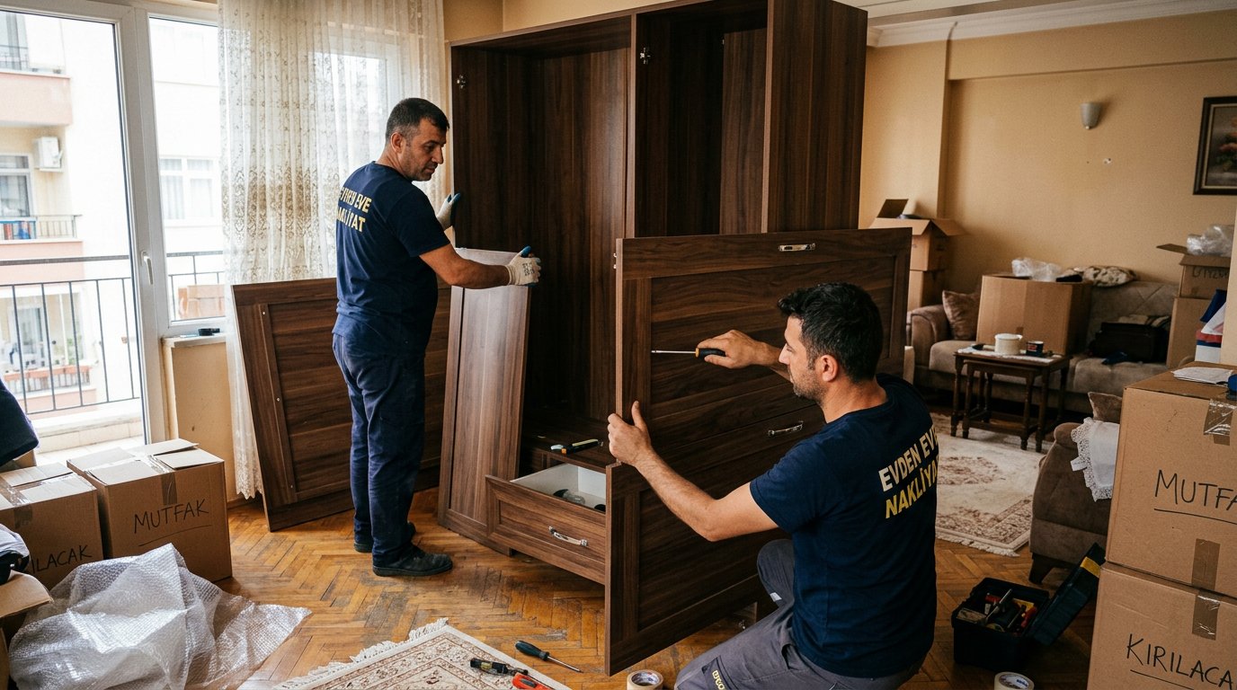 Uc kisilik marangoz nakliye ekip calismasi - Ofis ve İş Yeri Taşıma