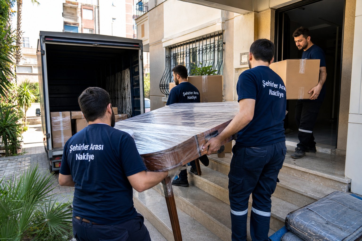 Yatak ve panel parcalarinin kamyona tasinmasi - Koli Taşıma