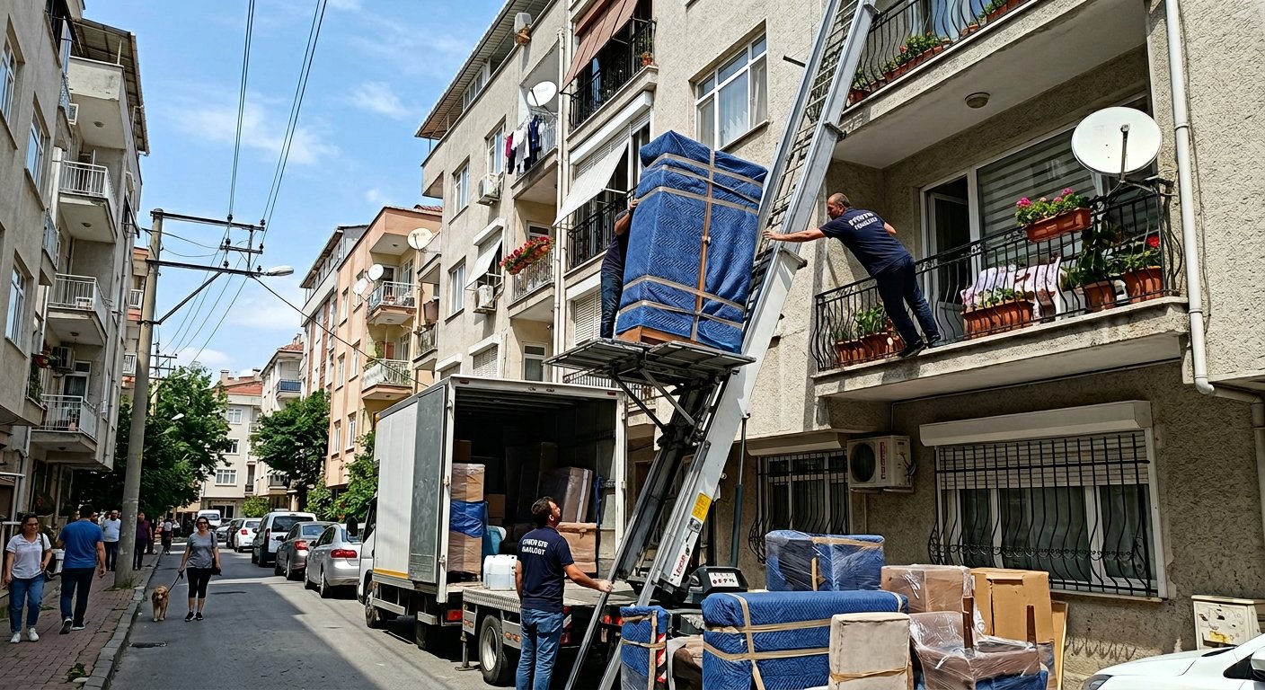 Yuksek kata dis cephe platformu kurulumu - asansörlü nakliyat